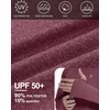image:imageRoadbox UPF 50 Mens Sun Hoodie Long Sleeve UV Protection Fishing Shirt with Pocket Outdoor Running Athletic Rash GuardBurgundy