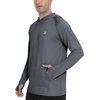 image:imageRoadbox UPF 50 Mens Sun Hoodie Long Sleeve UV Protection Fishing Shirt with Pocket Outdoor Running Athletic Rash GuardDeep Flower Gray