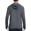 image:imageRoadbox UPF 50 Mens Sun Hoodie Long Sleeve UV Protection Fishing Shirt with Pocket Outdoor Running Athletic Rash GuardDeep Flower Gray