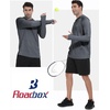 image:imageRoadbox UPF 50 Mens Sun Hoodie Long Sleeve UV Protection Fishing Shirt with Pocket Outdoor Running Athletic Rash GuardDeep Flower Gray