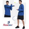 image:imageRoadbox UPF 50 Mens Sun Hoodie Long Sleeve UV Protection Fishing Shirt with Pocket Outdoor Running Athletic Rash GuardFlower Grey Royal Blue