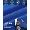 image:imageRoadbox UPF 50 Mens Sun Hoodie Long Sleeve UV Protection Fishing Shirt with Pocket Outdoor Running Athletic Rash GuardFlower Grey Royal Blue