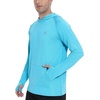 image:imageRoadbox UPF 50 Mens Sun Hoodie Long Sleeve UV Protection Fishing Shirt with Pocket Outdoor Running Athletic Rash GuardFlower Grey Sky Blue