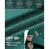 image:imageRoadbox UPF 50 Mens Sun Hoodie Long Sleeve UV Protection Fishing Shirt with Pocket Outdoor Running Athletic Rash GuardHeathered Green