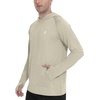 image:imageRoadbox UPF 50 Mens Sun Hoodie Long Sleeve UV Protection Fishing Shirt with Pocket Outdoor Running Athletic Rash GuardKhaki