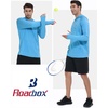 image:imageRoadbox UPF 50 Mens Sun Hoodie Long Sleeve UV Protection Fishing Shirt with Pocket Outdoor Running Athletic Rash GuardLight Heather Blue