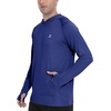 image:imageRoadbox UPF 50 Mens Sun Hoodie Long Sleeve UV Protection Fishing Shirt with Pocket Outdoor Running Athletic Rash GuardNavy Blue
