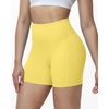 image:imageRoadbox 358 No Front Seam Womens Biker Shorts High Waisted Tummy Control Volleyball Yoga Workout Gym Spandex ShortsYellow