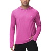 image:imageRoadbox Mens UPF 50 Fishing Shirts Long Sleeve UV Sun Hoodie Hiking Running Swim Athletic Workout ShirtA02bright Rose Red