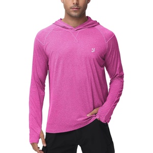 image:imageRoadbox Mens UPF 50 Fishing Shirts Long Sleeve UV Sun Hoodie Hiking Running Swim Athletic Workout ShirtA02bright Rose Red
