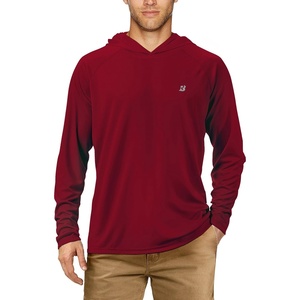 image:imageRoadbox UPF 50 Fishing Shirts for Men Long Sleeve UV Sun Protection Hoodie Outdoor Hiking Running Swimming Rash Guard1 Packbeet Red