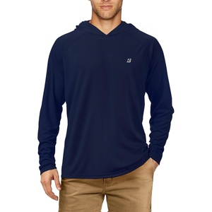 image:imageRoadbox UPF 50 Fishing Shirts for Men Long Sleeve UV Sun Protection Hoodie Outdoor Hiking Running Swimming Rash Guard1 Packdark Blue