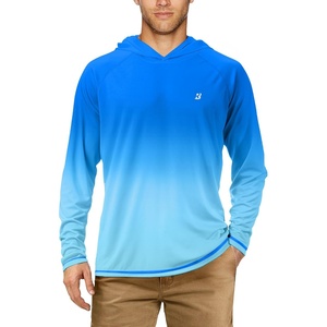 image:imageRoadbox UPF 50 Fishing Shirts for Men Long Sleeve UV Sun Protection Hoodie Outdoor Hiking Running Swimming Rash Guard1 Packgradient Bluegreen