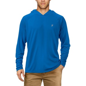 image:imageRoadbox UPF 50 Fishing Shirts for Men Long Sleeve UV Sun Protection Hoodie Outdoor Hiking Running Swimming Rash Guard1 Packlake Blue
