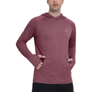 image:imageRoadbox UPF 50 Mens Sun Hoodie Long Sleeve UV Protection Fishing Shirt with Pocket Outdoor Running Athletic Rash GuardBurgundy