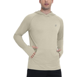 image:imageRoadbox UPF 50 Mens Sun Hoodie Long Sleeve UV Protection Fishing Shirt with Pocket Outdoor Running Athletic Rash GuardKhaki