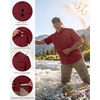 image:imageRoadbox Mens Fishing Shirts Short Sleeve Sun Protection Button Down Quick Dry Cooling Hiking Shirt for Travel Safari CampingRed