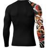 image:imageRoadbox Mens UPF 50 BJJ Rash Guard Jiu Jitsu Long Sleeve Compression Shirts MMA Athletic Base Layer Wrestling GrapplingBlackorange Dragon