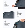 image:imageRoadbox Mens UPF 50 BJJ Rash Guard Jiu Jitsu Long Sleeve Compression Shirts MMA Athletic Base Layer Wrestling GrapplingGray Bluefloral Dragon