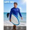 image:imageRoadbox Mens UPF 50 BJJ Rash Guard Jiu Jitsu Long Sleeve Compression Shirts MMA Athletic Base Layer Wrestling GrapplingRoyal Blue