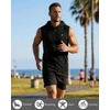 image:imageRoadbox Mens Workout Hooded Tank TopsAthletic Muscle Cut Off SleevelessSummer Casual Hoodie Shirts for GymBlack