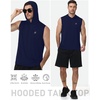 image:imageRoadbox Mens Workout Hooded Tank TopsAthletic Muscle Cut Off SleevelessSummer Casual Hoodie Shirts for GymBlue