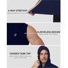 image:imageRoadbox Mens Workout Hooded Tank TopsAthletic Muscle Cut Off SleevelessSummer Casual Hoodie Shirts for GymBlue