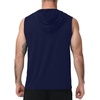 image:imageRoadbox Mens Workout Hooded Tank TopsAthletic Muscle Cut Off SleevelessSummer Casual Hoodie Shirts for GymBlue