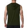 image:imageRoadbox Mens Workout Hooded Tank TopsAthletic Muscle Cut Off SleevelessSummer Casual Hoodie Shirts for GymGreen