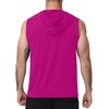 image:imageRoadbox Mens Workout Hooded Tank TopsAthletic Muscle Cut Off SleevelessSummer Casual Hoodie Shirts for GymPink Purple