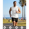 image:imageRoadbox Mens Workout Hooded Tank TopsAthletic Muscle Cut Off SleevelessSummer Casual Hoodie Shirts for GymWhite