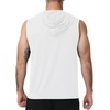 image:imageRoadbox Mens Workout Hooded Tank TopsAthletic Muscle Cut Off SleevelessSummer Casual Hoodie Shirts for GymWhite