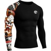 image:imageRoadbox Mens UPF 50 BJJ Rash Guard Jiu Jitsu Long Sleeve Compression Shirts MMA Athletic Base Layer Wrestling GrapplingBlackorange Dragon