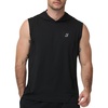 image:imageRoadbox Mens Workout Hooded Tank TopsAthletic Muscle Cut Off SleevelessSummer Casual Hoodie Shirts for GymBlack