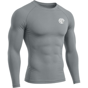 image:imageRoadbox Mens UPF 50 BJJ Rash Guard Jiu Jitsu Long Sleeve Compression Shirts MMA Athletic Base Layer Wrestling GrapplingGray