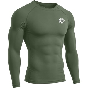 image:imageRoadbox Mens UPF 50 BJJ Rash Guard Jiu Jitsu Long Sleeve Compression Shirts MMA Athletic Base Layer Wrestling GrapplingGreen