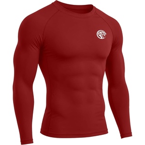 image:imageRoadbox Mens UPF 50 BJJ Rash Guard Jiu Jitsu Long Sleeve Compression Shirts MMA Athletic Base Layer Wrestling GrapplingRed