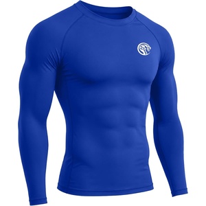 image:imageRoadbox Mens UPF 50 BJJ Rash Guard Jiu Jitsu Long Sleeve Compression Shirts MMA Athletic Base Layer Wrestling GrapplingRoyal Blue