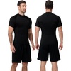 image:imageRoadbox 2 Pack Mens Compression Shirt Short Sleeve Mock Turtleneck Athletic Undershirt Cool Dry Base Layer Top for WorkoutBackwhite