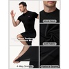image:imageRoadbox 2 Pack Mens Compression Shirt Short Sleeve Mock Turtleneck Athletic Undershirt Cool Dry Base Layer Top for WorkoutBlackblack
