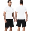 image:imageRoadbox 2 Pack Mens Compression Shirt Short Sleeve Mock Turtleneck Athletic Undershirt Cool Dry Base Layer Top for WorkoutWhiteroyal Blue