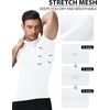image:imageRoadbox 2 Pack Mens Compression Shirt Short Sleeve Mock Turtleneck Athletic Undershirt Cool Dry Base Layer Top for WorkoutWhiteroyal Blue
