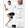image:imageRoadbox 2 Pack Mens Compression Shirt Short Sleeve Mock Turtleneck Athletic Undershirt Cool Dry Base Layer Top for WorkoutWhitetomato Red