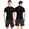 image:imageRoadbox Mens Compression Shirt Mock Turtleneck Athletic Undershirt Short Sleeve Cool Dry T Shirts for Gym Workout SportsBlack