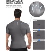 image:imageRoadbox Mens Compression Shirt Mock Turtleneck Athletic Undershirt Short Sleeve Cool Dry T Shirts for Gym Workout SportsDark Grey