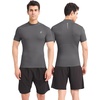 image:imageRoadbox Mens Compression Shirt Mock Turtleneck Athletic Undershirt Short Sleeve Cool Dry T Shirts for Gym Workout SportsDark Grey