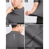 image:imageRoadbox Mens Compression Shirt Mock Turtleneck Athletic Undershirt Short Sleeve Cool Dry T Shirts for Gym Workout SportsDark Grey