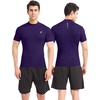 image:imageRoadbox Mens Compression Shirt Mock Turtleneck Athletic Undershirt Short Sleeve Cool Dry T Shirts for Gym Workout SportsDark Purple