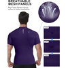 image:imageRoadbox Mens Compression Shirt Mock Turtleneck Athletic Undershirt Short Sleeve Cool Dry T Shirts for Gym Workout SportsDark Purple