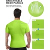 image:imageRoadbox Mens Compression Shirt Mock Turtleneck Athletic Undershirt Short Sleeve Cool Dry T Shirts for Gym Workout SportsLime Green